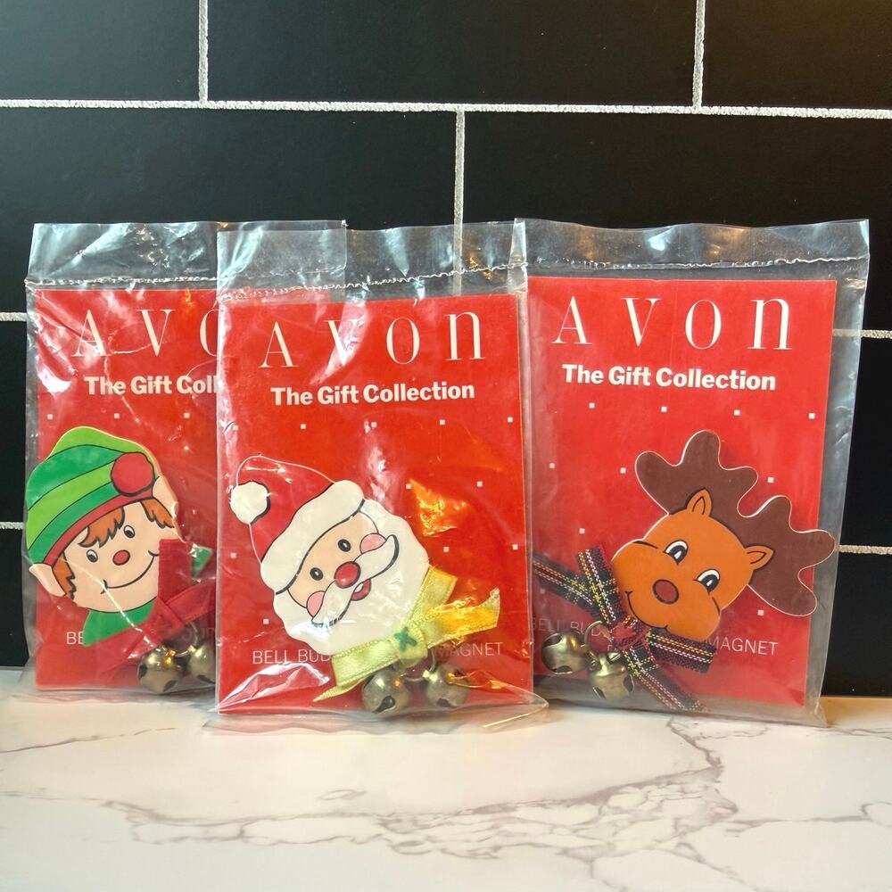 VTG 90s Avon Bell Buddy Christmas Magnets Set of 3 NIB
